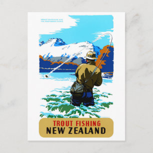 Carte Postale Affiche de voyage vintage de Nouvelle-Zélande rest