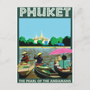Carte Postale Affiche de voyage vintage de Phuket.