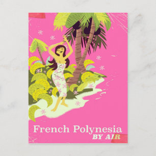 Carte Postale Affiche de voyage vintage de Polynésie française