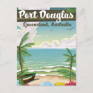 Carte Postale Affiche de voyage vintage de Port Douglas Australi