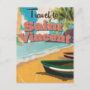 Carte Postale Affiche de voyage vintage de Saint-Vincent.