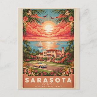Carte Postale Affiche de voyage vintage de Sarasota Ca' d'Zan en