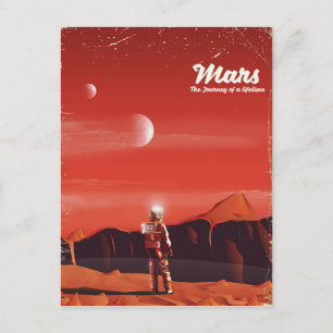 Carte Postale Affiche de voyage vintage de science-fiction sur M