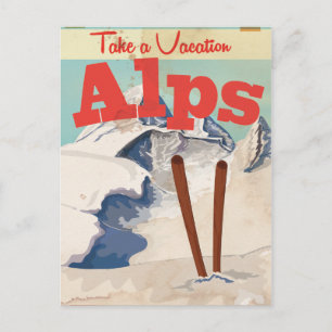 Carte Postale Affiche de voyage vintage des Alpes françaises