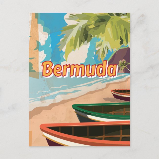 Carte Postale Affiche de voyage vintage des Bermudes (Devant)