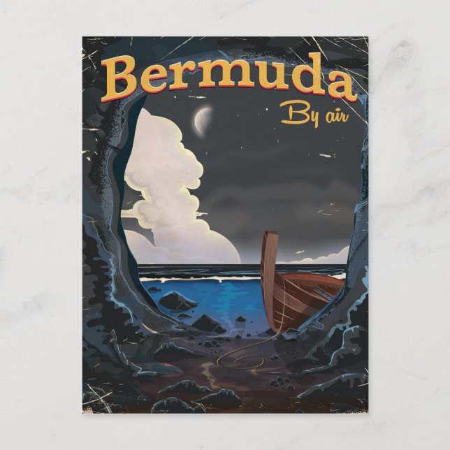 Carte Postale Affiche de voyage vintage des Bermudes (Devant)
