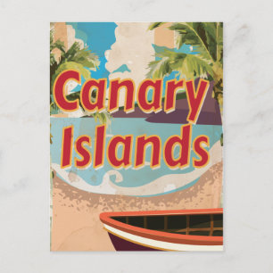 Carte Postale Affiche de voyage vintage des îles Canaries