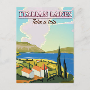 Carte Postale Affiche de voyage vintage des lacs italiens
