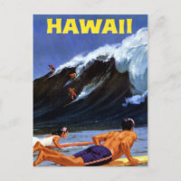 Affiche de voyage vintage d'Hawaii restaurée