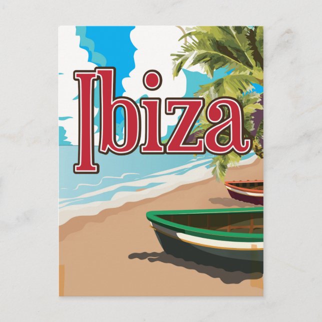 Carte Postale Affiche de voyage vintage d'Ibiza (Devant)