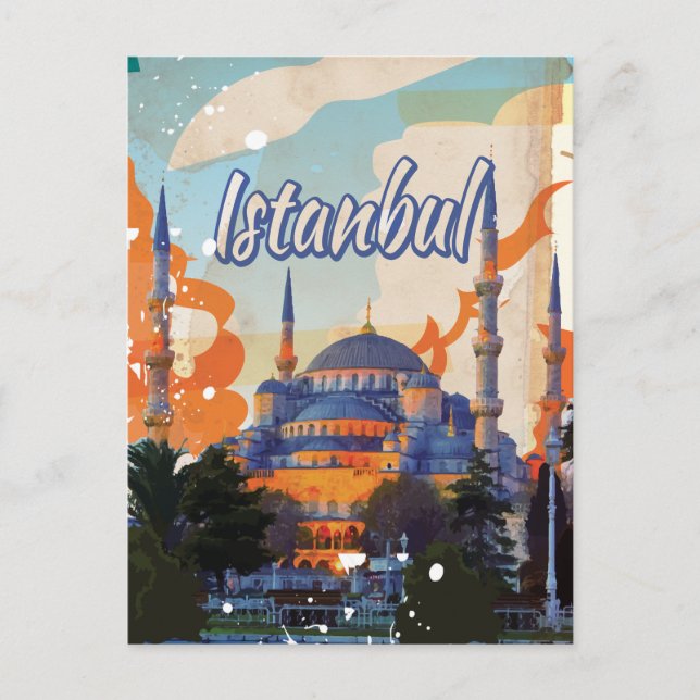 Carte Postale Affiche de voyage vintage d'Istanbul (Devant)
