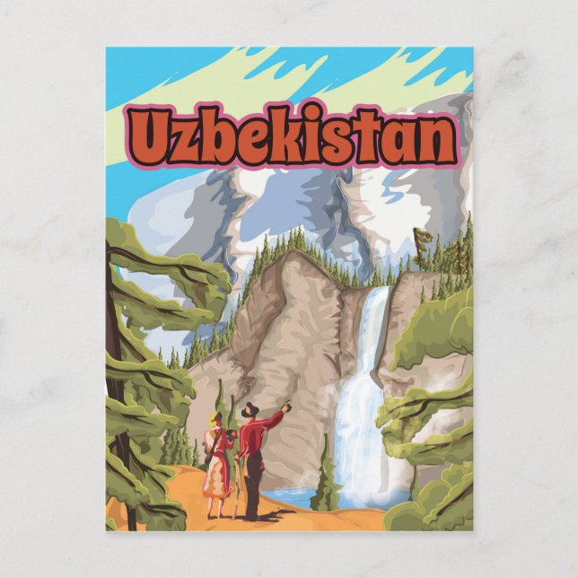Carte Postale Affiche de voyage vintage d'Ouzbékistan (Devant)