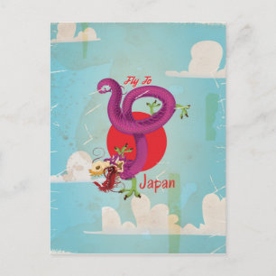 Carte Postale Affiche de voyage vintage Dragon Japon
