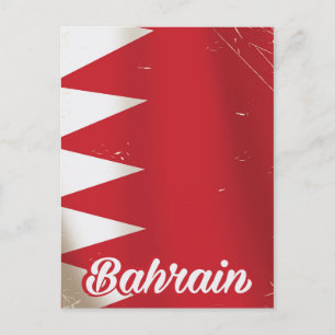 Carte Postale Affiche de voyage vintage du drapeau de Bahreïn