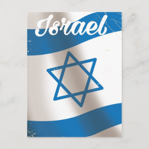Carte Postale Affiche de voyage vintage du drapeau national d'Is