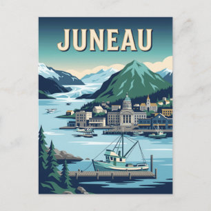 Carte Postale Affiche de voyage vintage du glacier de Juneau en