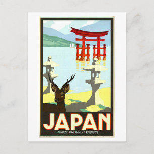 Carte Postale Affiche de voyage vintage du Japon