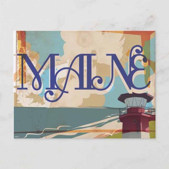 Carte Postale Affiche de voyage vintage du Maine (Devant)