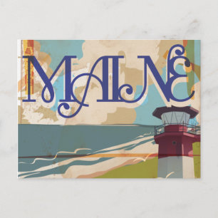 Carte Postale Affiche de voyage vintage du Maine