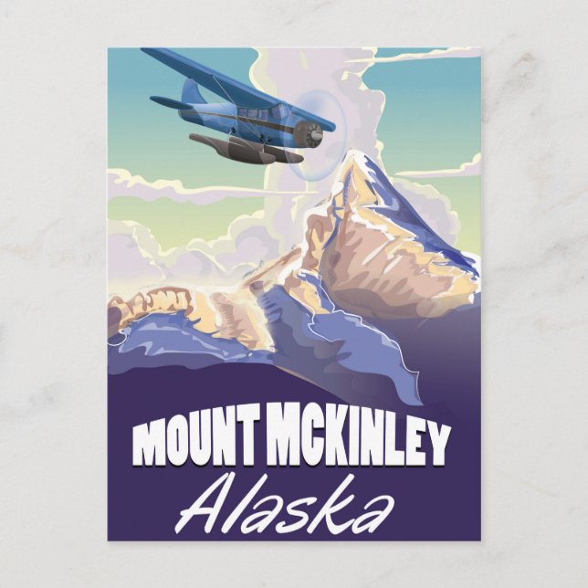 Carte Postale Affiche de voyage vintage du mont McKinley (Devant)
