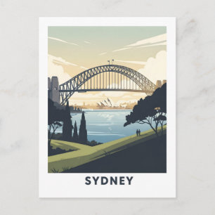 Carte Postale Affiche de voyage vintage du port de Sydney
