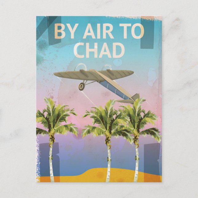 Carte Postale Affiche de voyage vintage du Tchad (Devant)