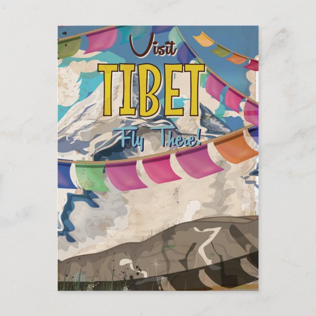 Carte Postale Affiche de voyage vintage du Tibet (Devant)