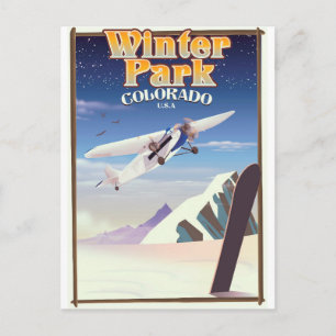 Carte Postale affiche de voyage vintage du Winter Park colorado