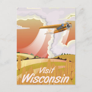 Carte Postale Affiche de voyage vintage du Wisconsin