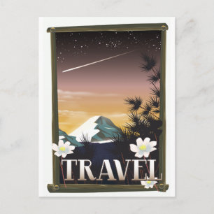 Carte Postale Affiche de voyage vintage édition Night Mountain
