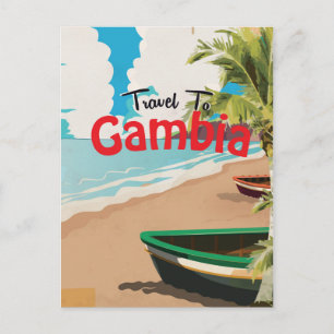 Carte Postale Affiche de voyage vintage en Gambie