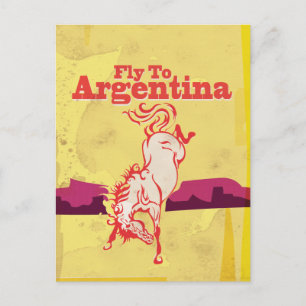 Carte Postale Affiche de voyage vintage Fly To Argentina