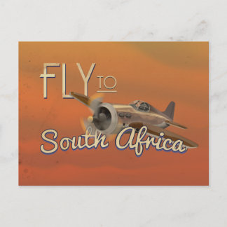Carte Postale Affiche de voyage vintage Fly to South Africa