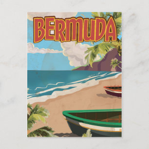 Carte Postale Affiche de voyage vintage fun Bermudes impression