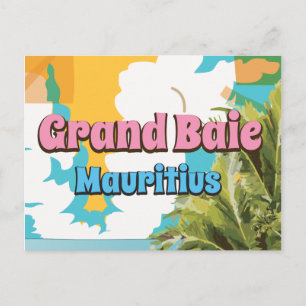 Carte Postale Affiche de voyage vintage Grand Baie Maurice.