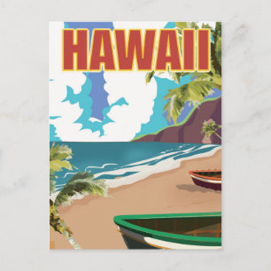 Carte Postale Affiche de voyage vintage Hawaï
