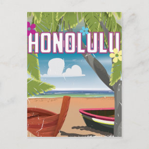Carte Postale Affiche de voyage vintage Honolulu, Hawaï, États-U