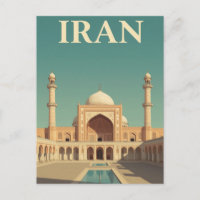 Affiche de voyage vintage Iran Art de mosquée