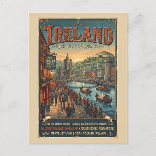 Carte Postale Affiche de voyage vintage Irlande