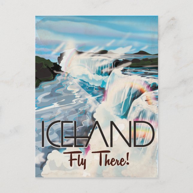 Carte Postale Affiche de voyage vintage Islande (Devant)