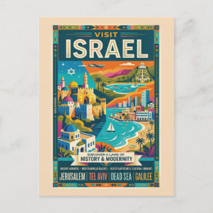 Carte Postale Affiche de voyage vintage Israël