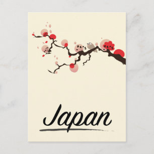 Carte Postale Affiche de voyage vintage Japon.