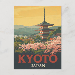 Carte Postale Affiche de voyage vintage Kyoto Japon Pagode