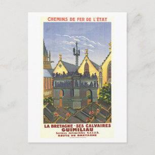 Carte Postale Affiche de voyage vintage La Bretagne, France
