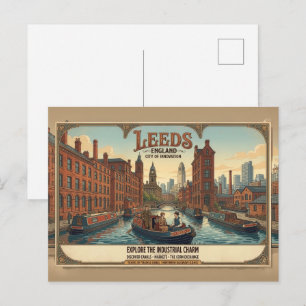 Carte Postale Affiche de voyage vintage Leeds Angleterre