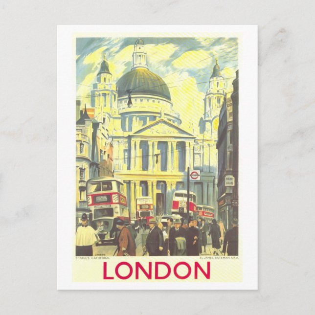 Carte Postale Affiche de voyage vintage Londres Angleterre (Devant)