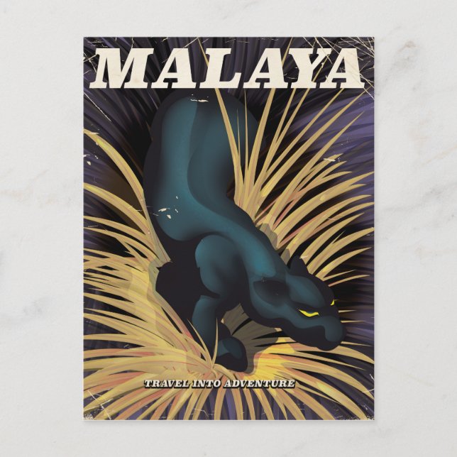 Carte Postale Affiche de voyage vintage Malaya. (Devant)