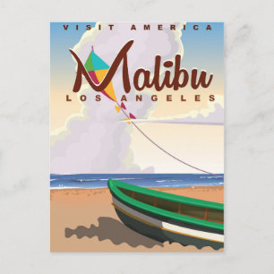 Carte Postale Affiche de voyage vintage Malibu Californie