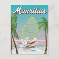 Affiche de voyage vintage mauricienne