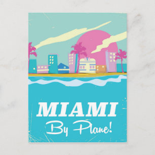Carte Postale Affiche de voyage vintage Miami années 80